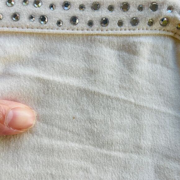 Talbots Size 1X Bling Collar 1 Button Cardigan Ivory - Picture 10 of 15